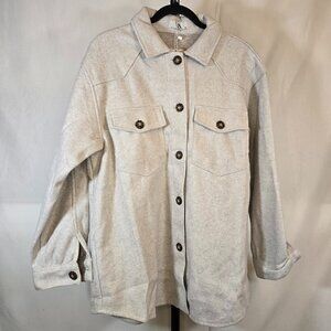 Gray Long Sleeve Button Down Shaket